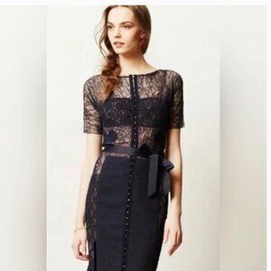 Beguile by Byron Lars Carissima Black Midi Dress Size 2P